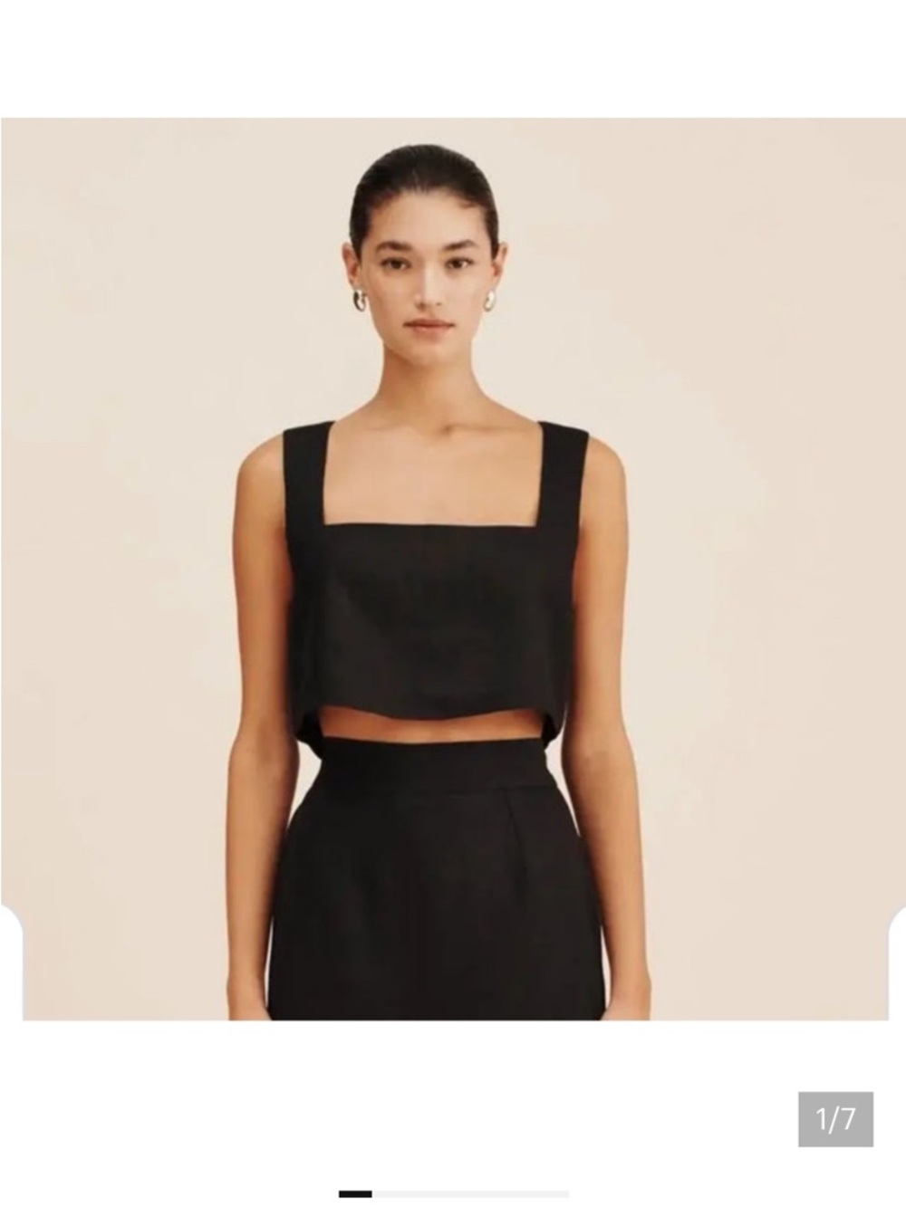 Posse Black, Linen Two-Piece Alice Top & Ducky Shorts Set - Picture 2 of 8